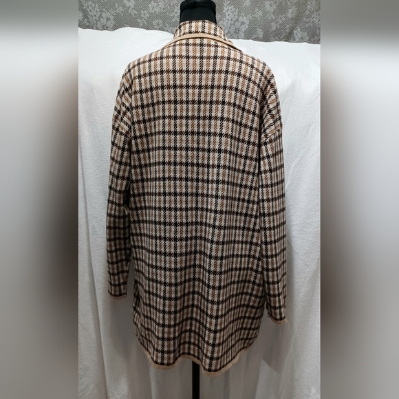 NWT Plaid Open Sweater Blazer  Size Large By Loft By Ann Taylor - Picture 5 of 5